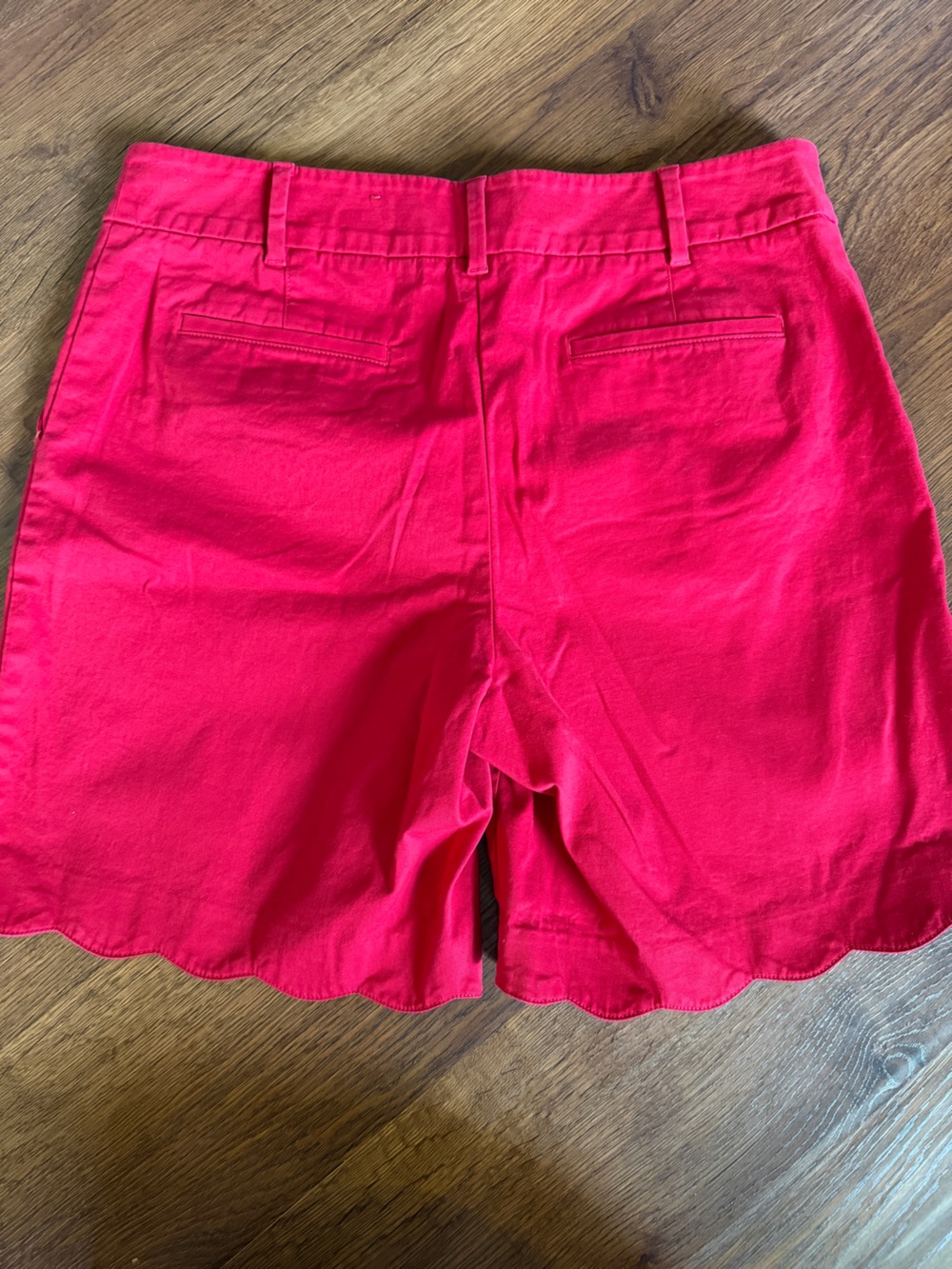 Talbots Red Scalloped Hem Shorts Size 10 Classic Preppy Summer - Picture 2 of 7